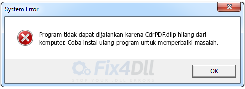 CdrPDF.dll tidak ada