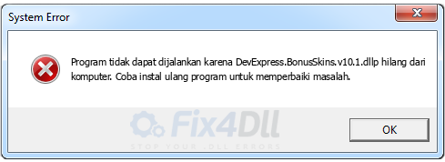 DevExpress.BonusSkins.v10.1.dll tidak ada