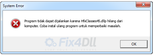 HfxClasses45.dll tidak ada