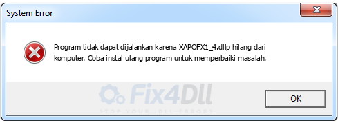 XAPOFX1_4.dll tidak ada