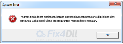 appxdeploymentextensions.dll tidak ada