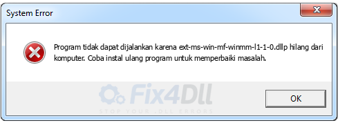 ext-ms-win-mf-winmm-l1-1-0.dll tidak ada