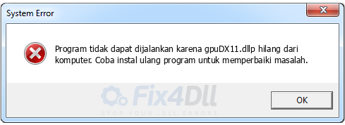 gpuDX11.dll tidak ada