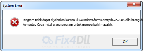 klik.windows.forms.entrylib.v2.2005.dll tidak ada