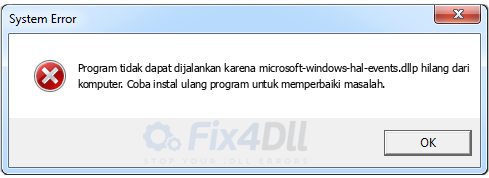 microsoft-windows-hal-events.dll tidak ada