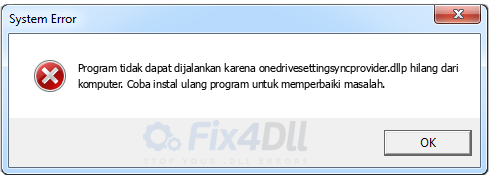 onedrivesettingsyncprovider.dll tidak ada