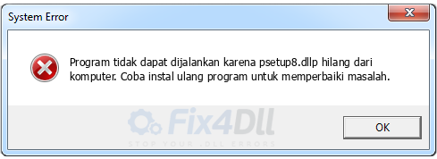 psetup8.dll tidak ada