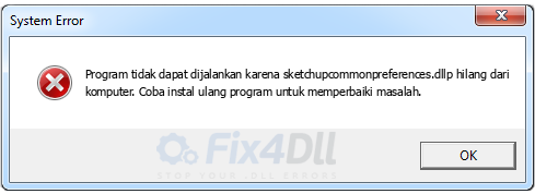 sketchupcommonpreferences.dll tidak ada