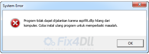 sspifilt.dll tidak ada