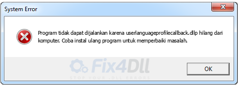 userlanguageprofilecallback.dll tidak ada